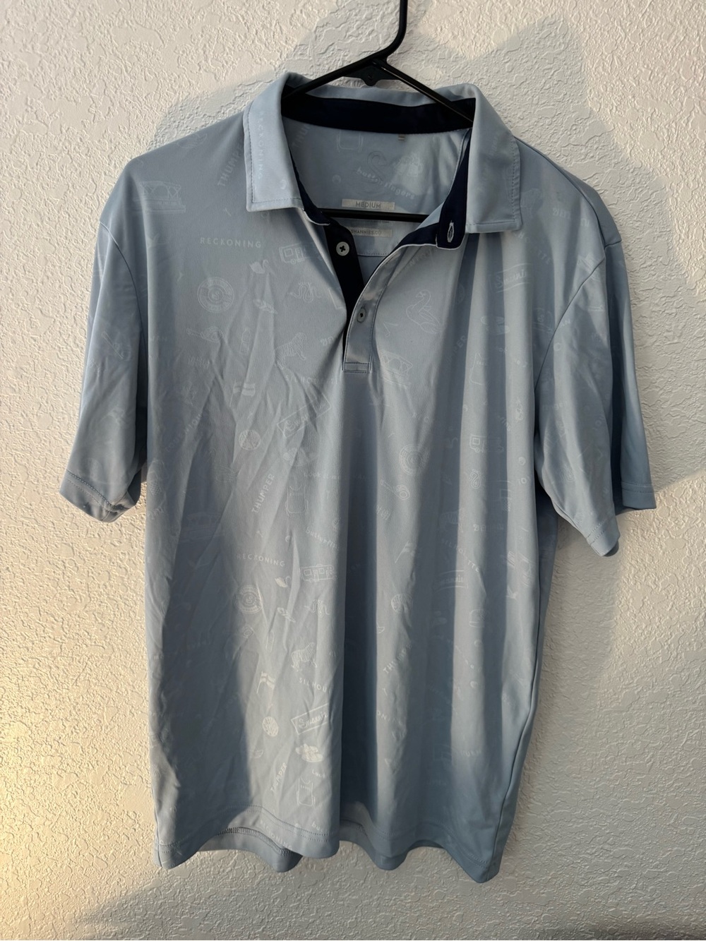 Light Blue Men’s Polo Shirt Embossed